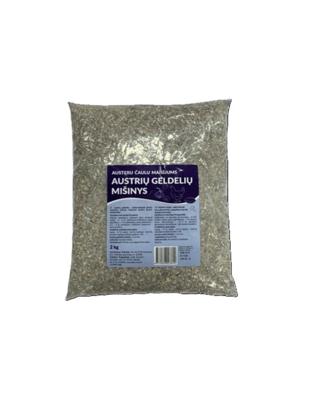 Samalcināti austeru gliemežvāki 2 kg. 1-2,5 mm