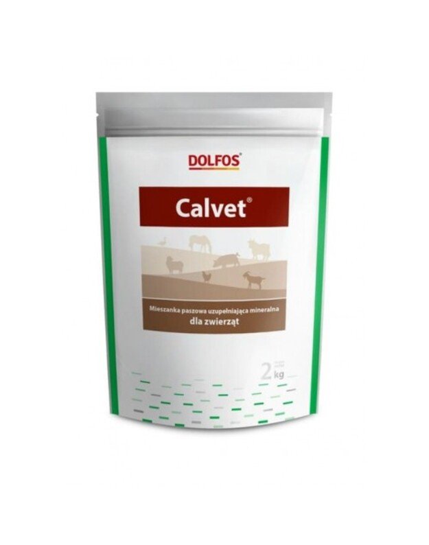 Calvet 2kg Minerālvielas, vitamīnus un aminoskābes saturoša pulverveida papildbarība visu sugu produktīvajiem dzīvniekiem.