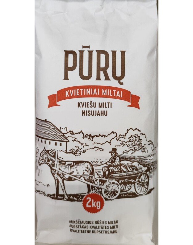Augstākās labuma kviešu milti Pūru 550D 2kg x 6gab