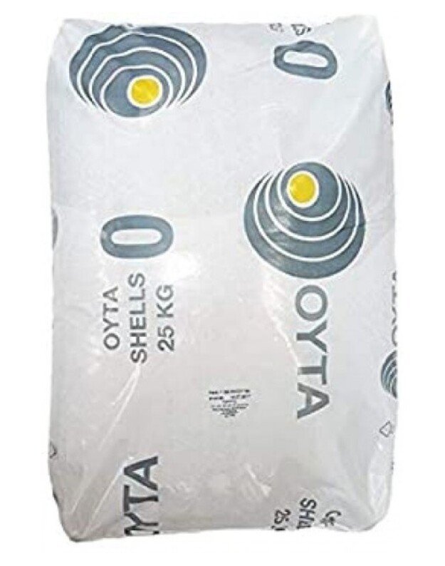 Sasmalcināti austeru gliemežvāki 25 kg.
