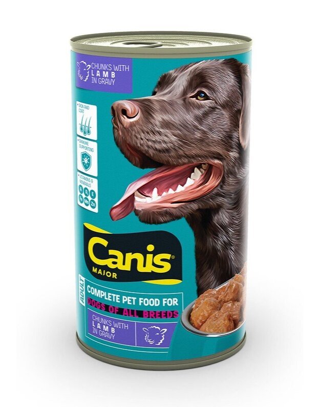 Canis Major konservi suņiem (ar jēra gaļu) 1,25kg