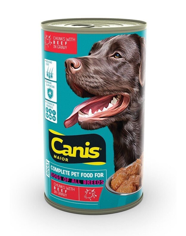 Canis Major konservi suņiem (ar liellopa gaļu) 1,25kg